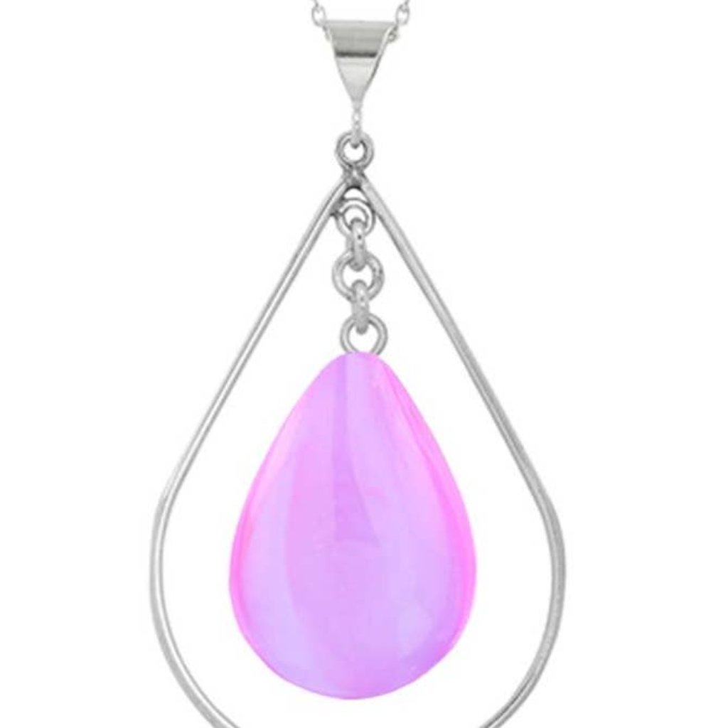 Drop W Loop Pendant Sterling Silver Crystal Jewelry Necklace